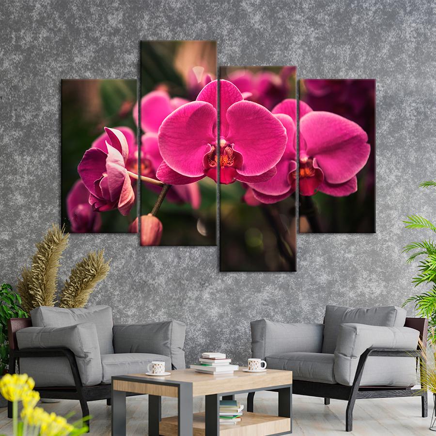 Картина цветы и растения Цветение розовой орхидеи 129x90 см (A1059-4)