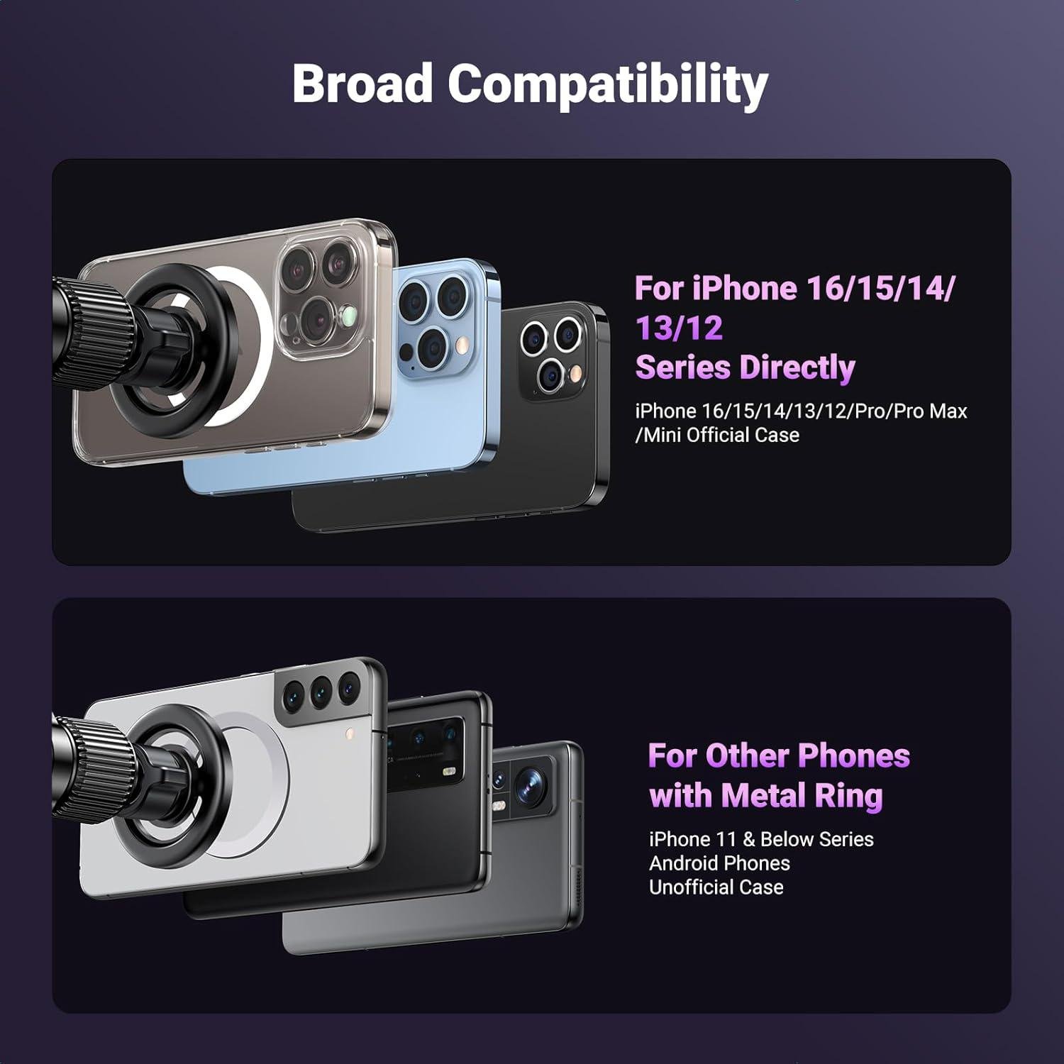 Крепление для телефона магнитное UGREEN Magsafe 3in1 Black (55341) - фото 3