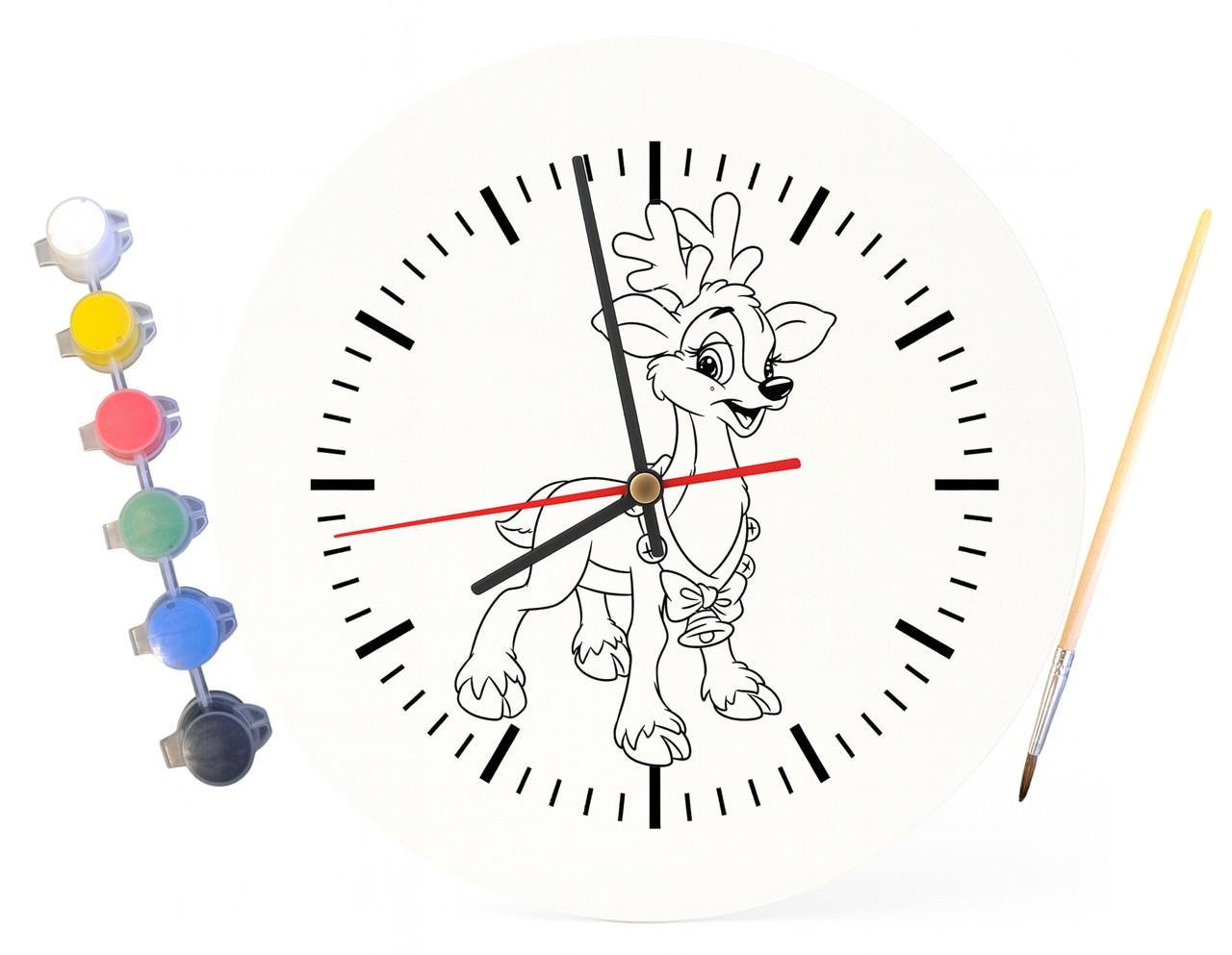 Детский набор для творчества часы раскраска Новогодний олень 30 см (Г0066) - фото 3 Детский набор для творчества часы раскраска Новогодний олень 30 см (Г0066) - фото 3