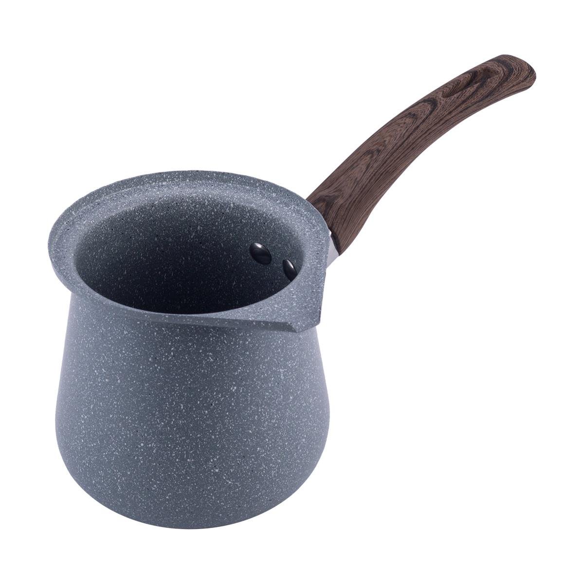 Турка для кофе Kamille KM-0563 из углеродистой стали с бакелитовой ручкой 700 мл Серый мрамор (150-84-0563)