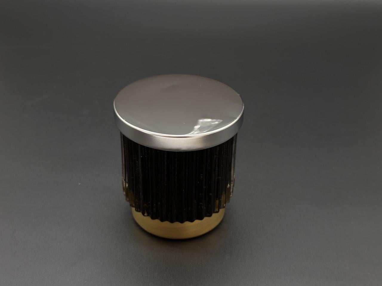 Баночка скляна для свічок з металевою кришкою 8х7 см Чорний (STN-012)