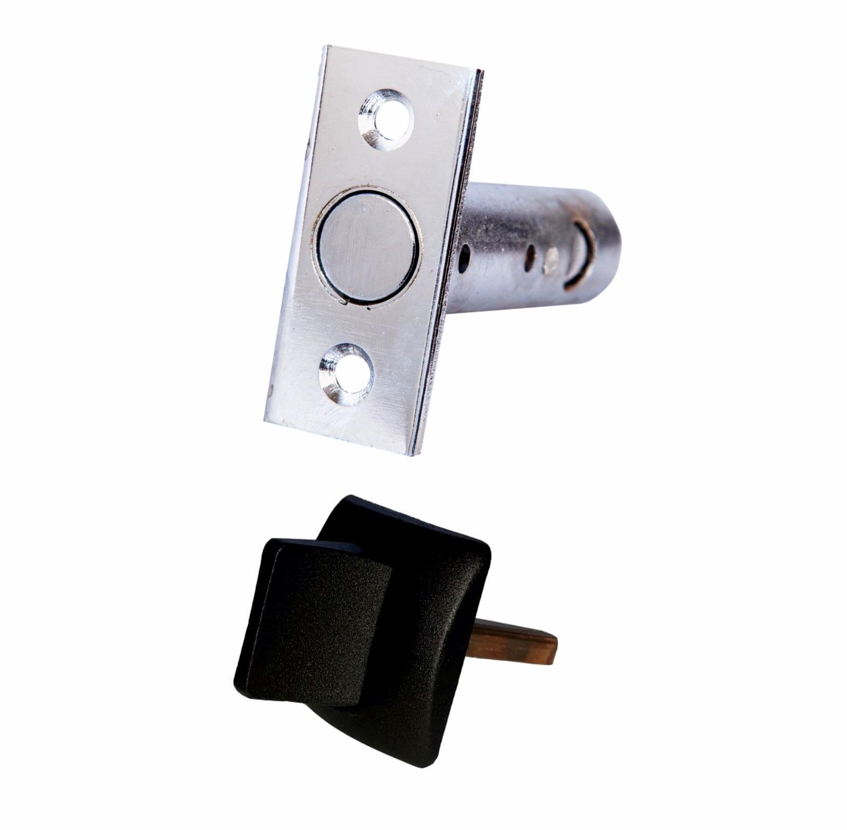 Засувка для вхідних дверей одностороння врізна Аріко квадратна Чорний