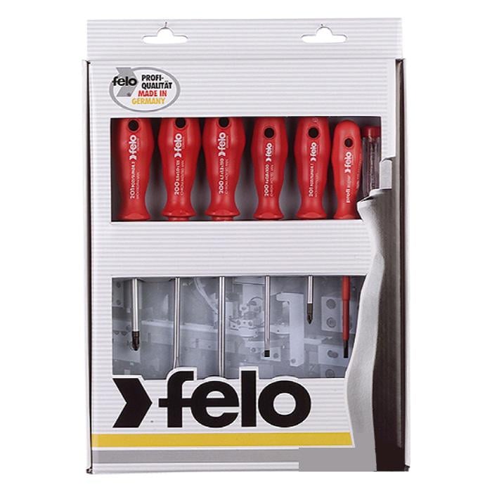 Набір викруток комбінованих Felo 6 шт. та викрутка-індикатор 120-250 V 20097297 (14616)