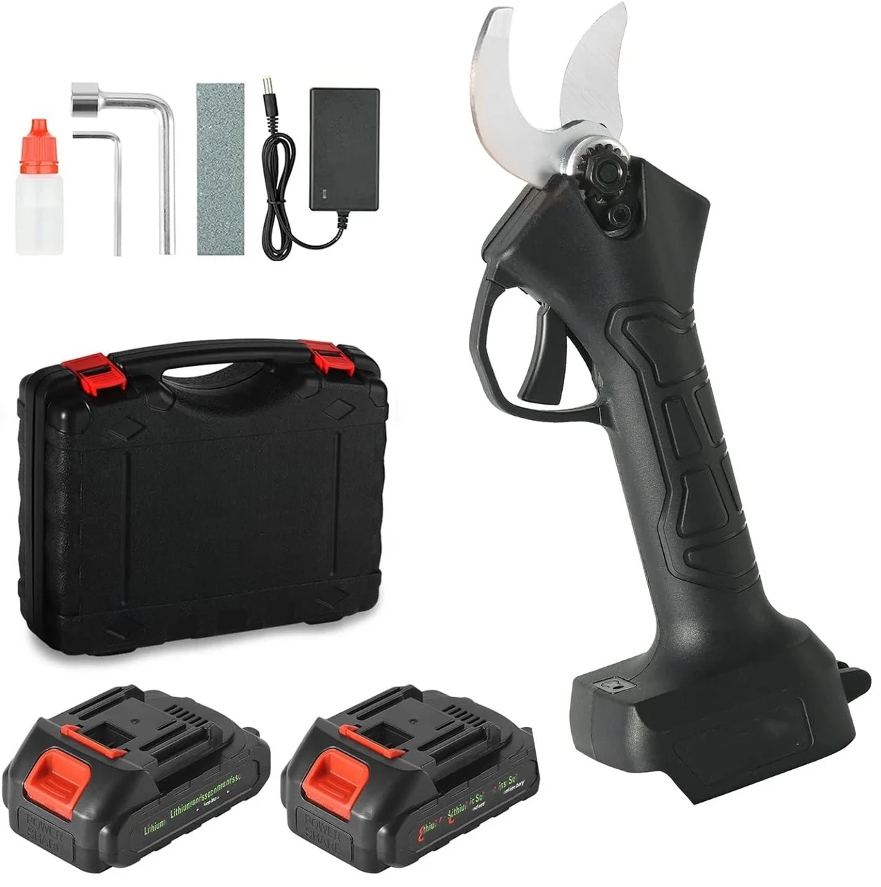 Секатор 48V с двумя аккумуляторами и точильным камнем