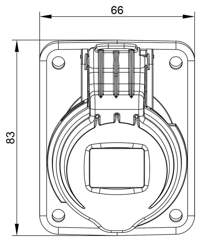 Розетка встраиваемая IDE 16A 250B 2P+E IP44 наклонная силовая Синий (2301) - фото 7