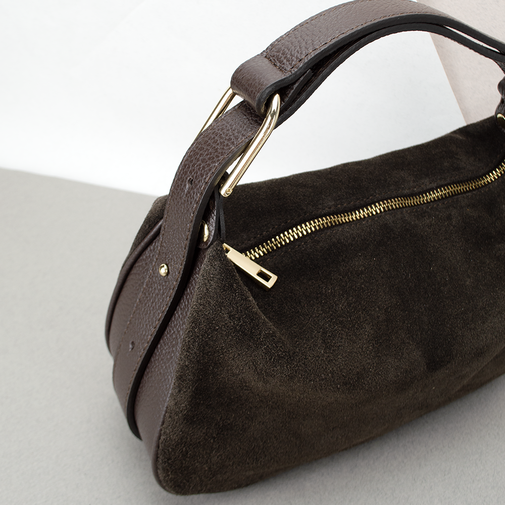 Сумка женская замшевая Virginia Conti 03800 Шоколадный (2423713034) - фото 3 Сумка женская замшевая Virginia Conti 03800 Шоколадный (2423713034) - фото 3