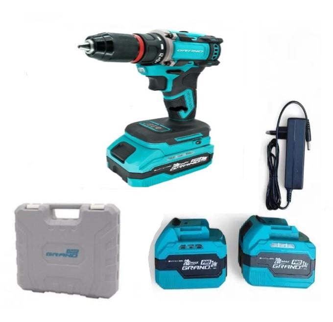 Дриль акумуляторний Grand ДА-20/50 BL безщітковий мотор/2 акумулятори 3 Аг/50Нм/кейс (31213673)