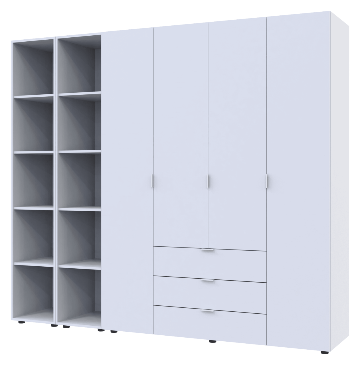 Шкаф для спальни Doros Гелар с 2 этажерками 4 ДСП 231,4х49,5х203,4 см Белый (42005039)