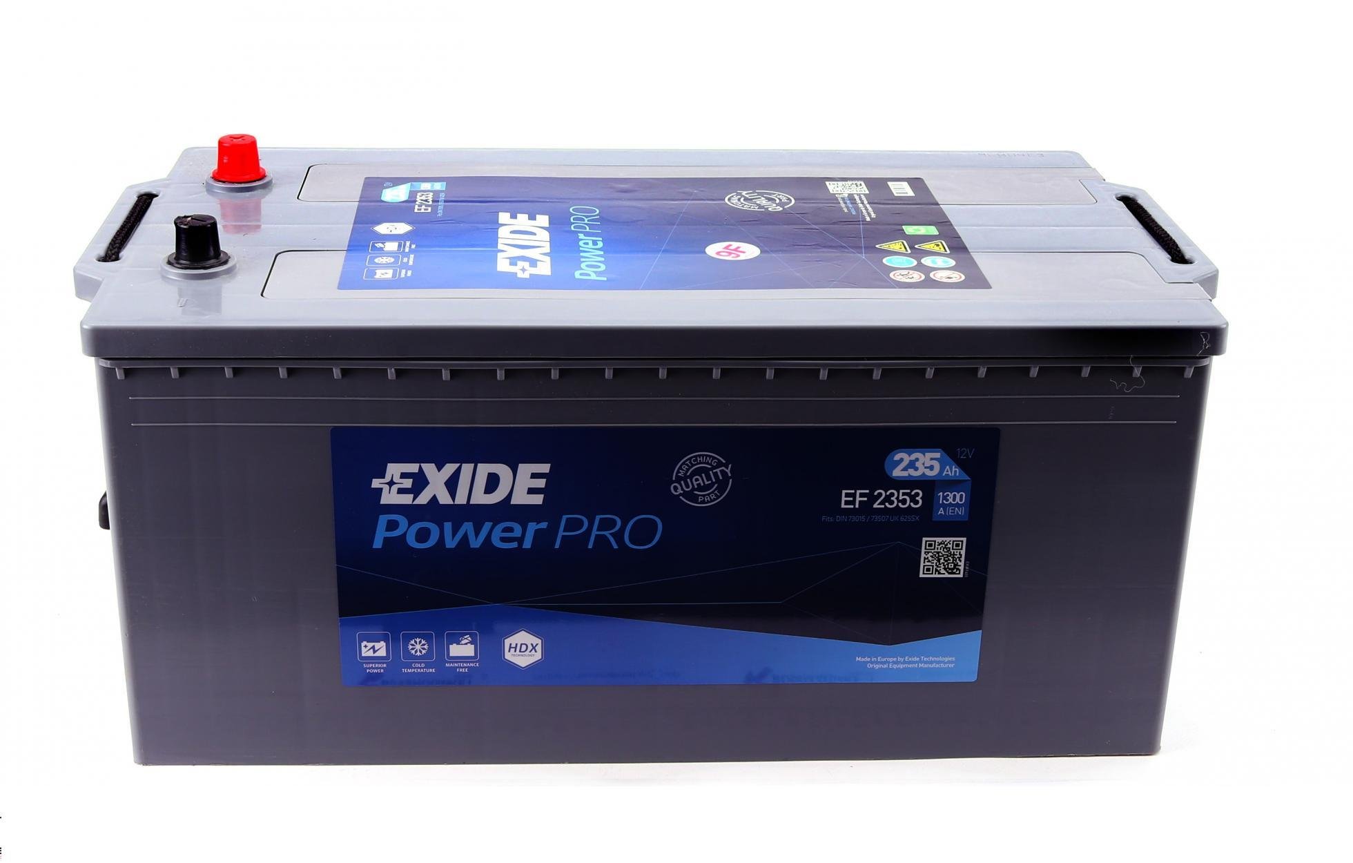 Аккумулятор EXIDE PROFESSIONAL POWER 3 EN1300 235 Ah-12 V обратная полярность 518х279х240 мм (EF2353)