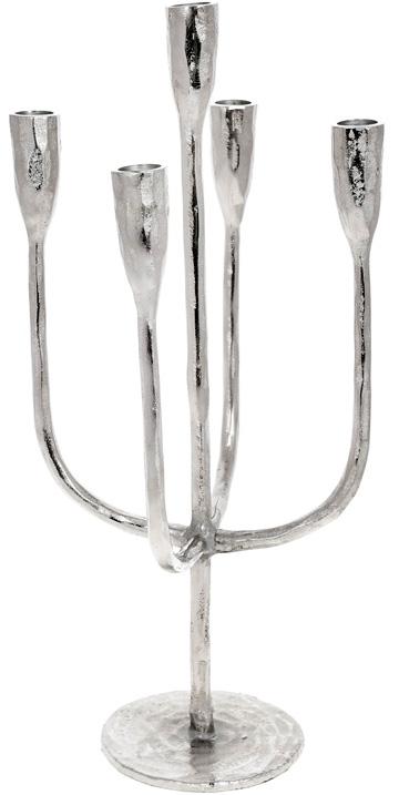 Подсвечник декоративный Evian 22х22х43 см на 5 свечей металлический Серебряный (BD-438-130)