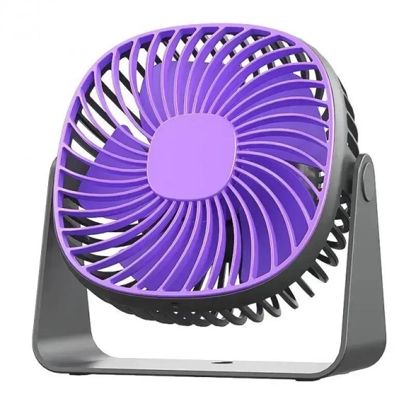 Вентилятор настільний настінний з акумулятором USB	Фіолетовий