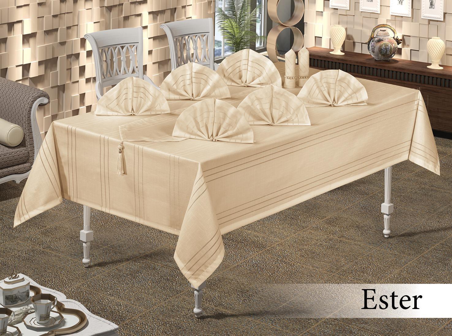 Скатертина Set Maison Royale 160x350 + 12 шт. серветок Ester Cappucino (CN4000) - фото 2