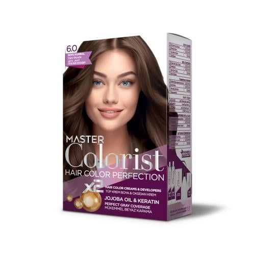 Фарба для волосся Master Colorist 6.0 2x50 мл/2x50 мл/10 мл Темно-русий (302332)