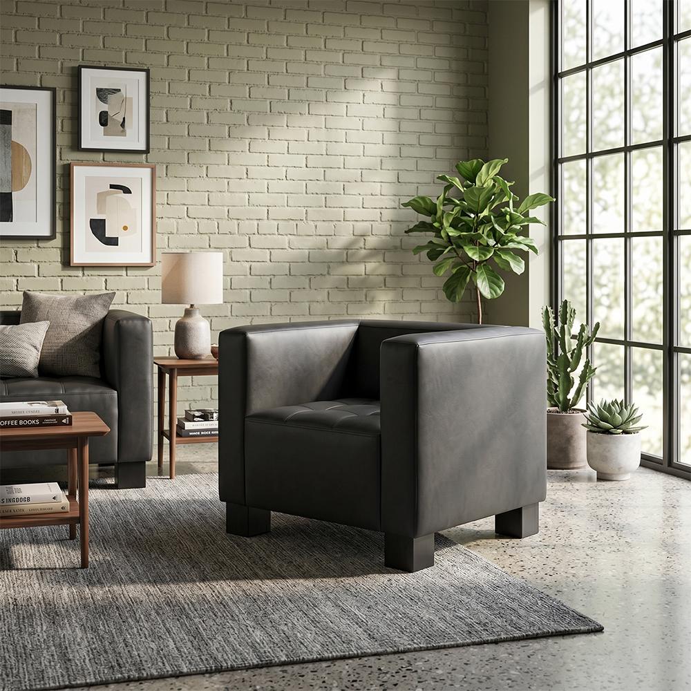 Диван Space экокожа Midnight 90х76х76 см Black (rich_sofa_00669)