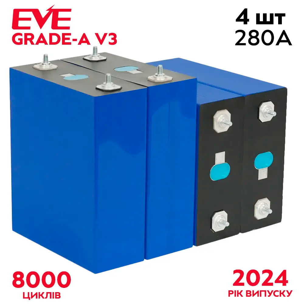 Акумулятор EVE LiFePO4 LF280K Grade-A 280 Ah 3,2 V 4 шт. (2381488669) - фото 2