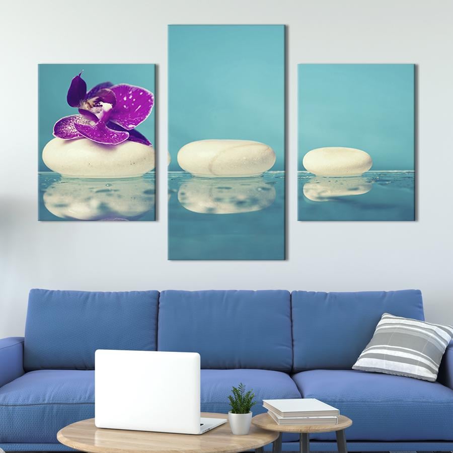 Картина для интерьера Идеальные белые камни и орхидея 96x60 см (69-32) Картина для интерьера Идеальные белые камни и орхидея 96x60 см (69-32)