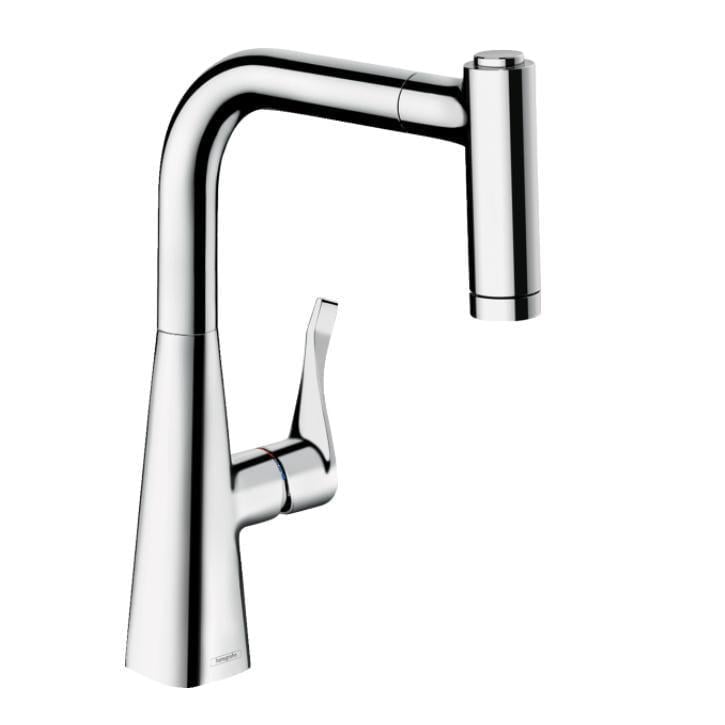 Кухонный смеситель для мойки Hansgrohe Metris Select 220 2jet с вытяжным душем латунь Хром (14834000)
