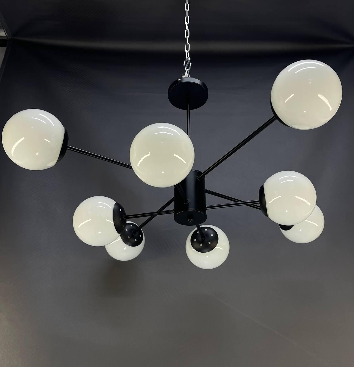 Люстра на 8 плафонов Zilini ER2051-8 Черный (23885968) - фото 1