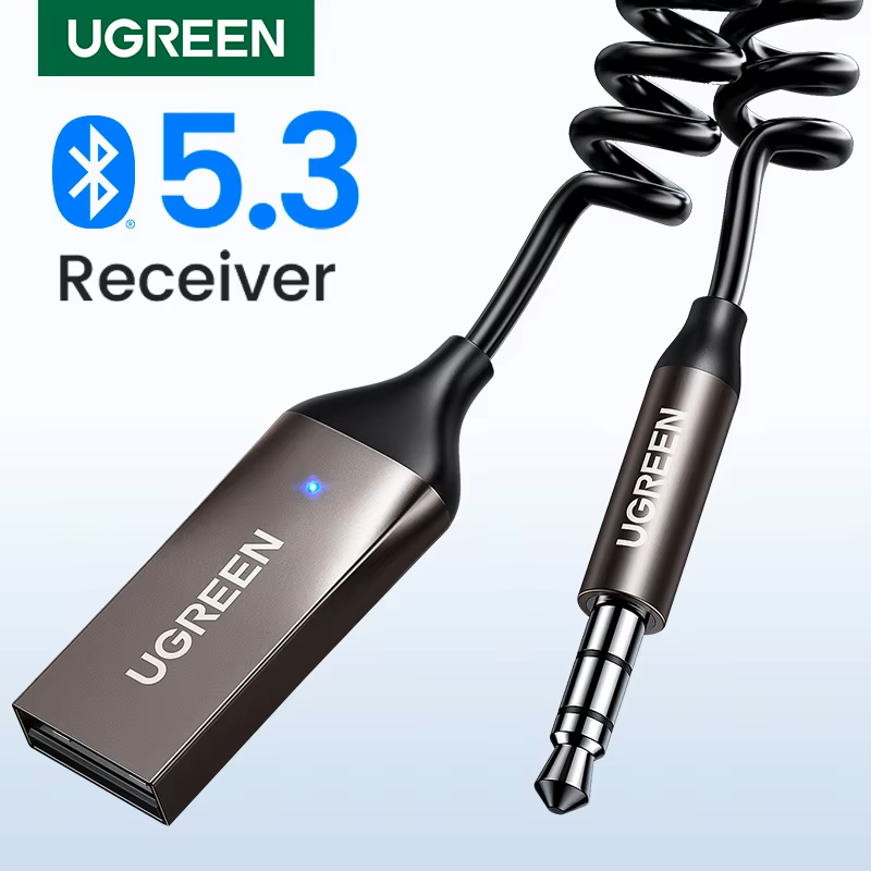 Адаптер UGREEN CM309 Bluetooth Car Receiver Aux з мікрофоном Space Gray (2000129) - фото 2