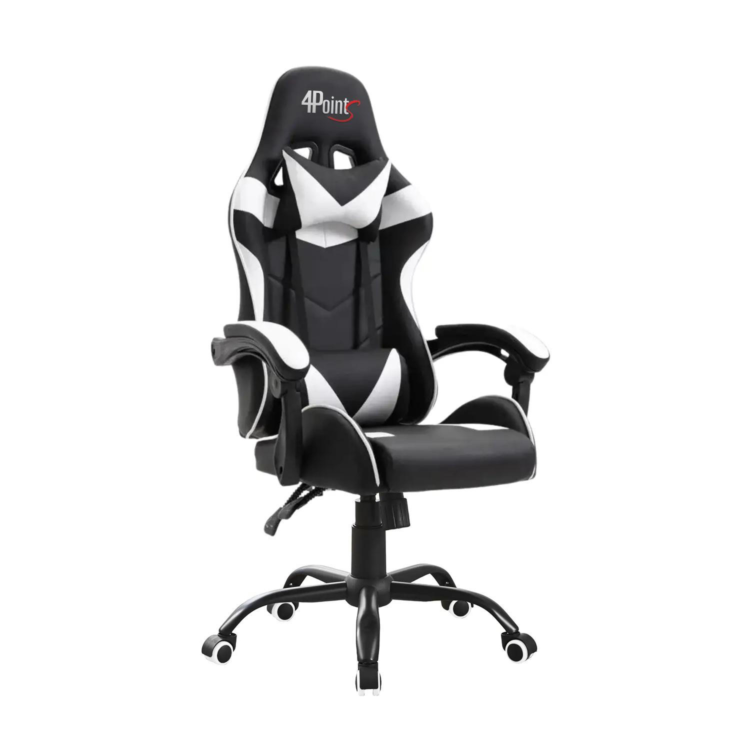 Крісло ігрове комп'ютерне TEMPO з металевою основою з подушками Білий (40049)