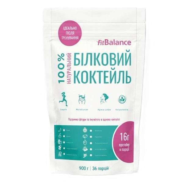 Протеин FitBalance 100% натуральный белковый коктейль 900 г 36 порций Клубника (000026860)
