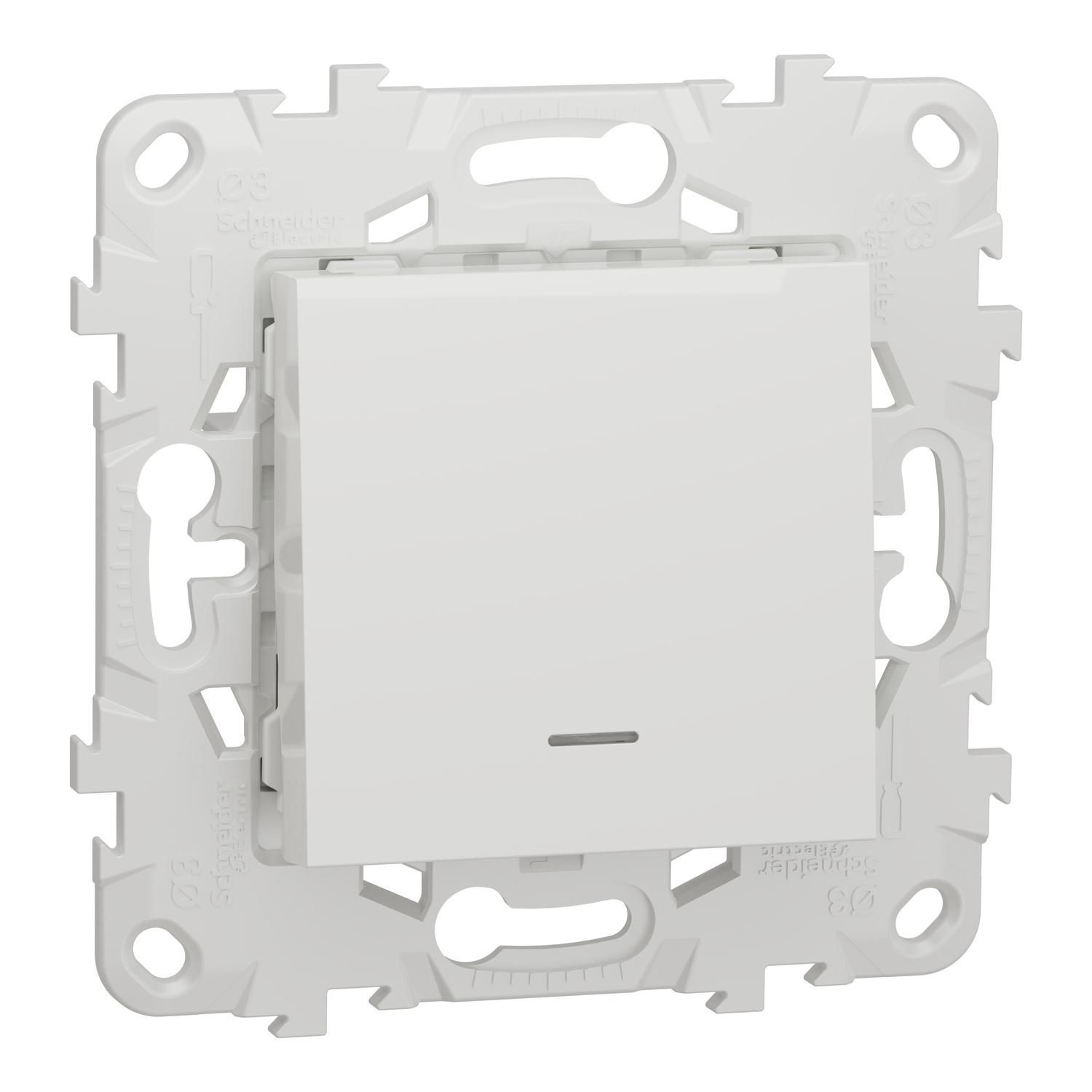 Выключатель одноклавишный с подсветкой 10А Unica New Schneider Electric Electric Белый (NU520118N)