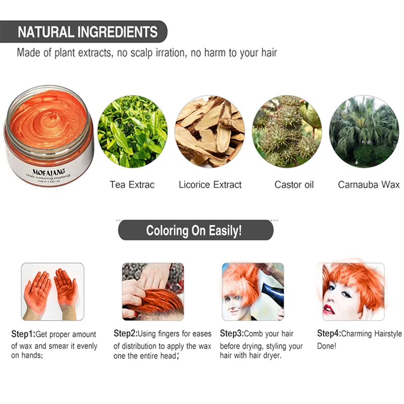 Фарба-віск тимчасова для волосся Mofajang 120 мл Silver/Gray - фото 9 Фарба-віск тимчасова для волосся Mofajang 120 мл Silver/Gray - фото 9