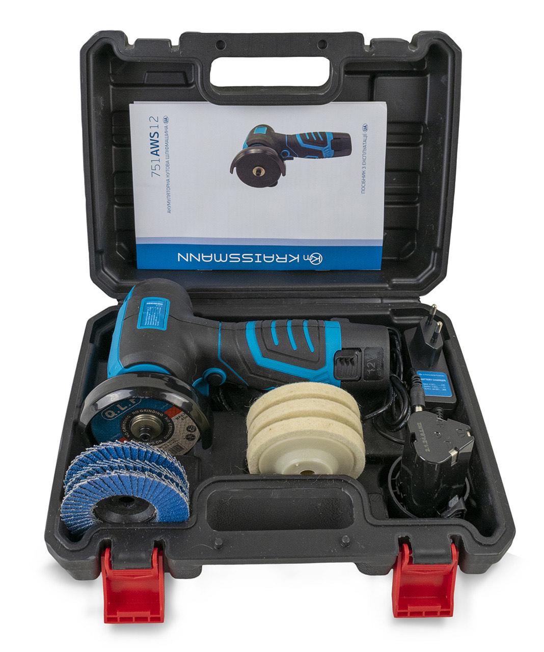 Мініболгарка Kraissmann 751 AWS 12/2 акумуляторна (29294794) - фото 5 Мініболгарка Kraissmann 751 AWS 12/2 акумуляторна (29294794) - фото 5