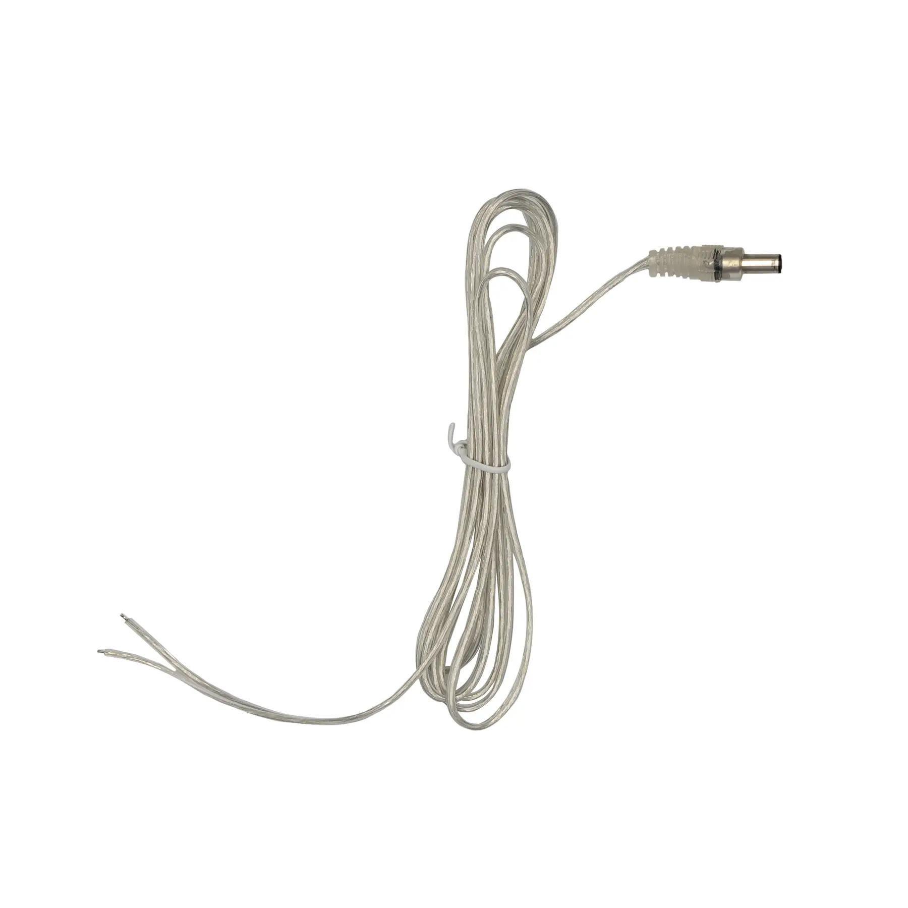 Провод Prolum прозрачный с разъемом папа 2х0,5 мм/5,5x2,1/2 м (29821986)