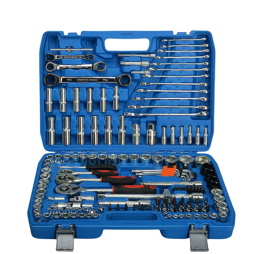 Набір інструментів на 151 предмет з тріскачкою ключами та насадками в кейсі