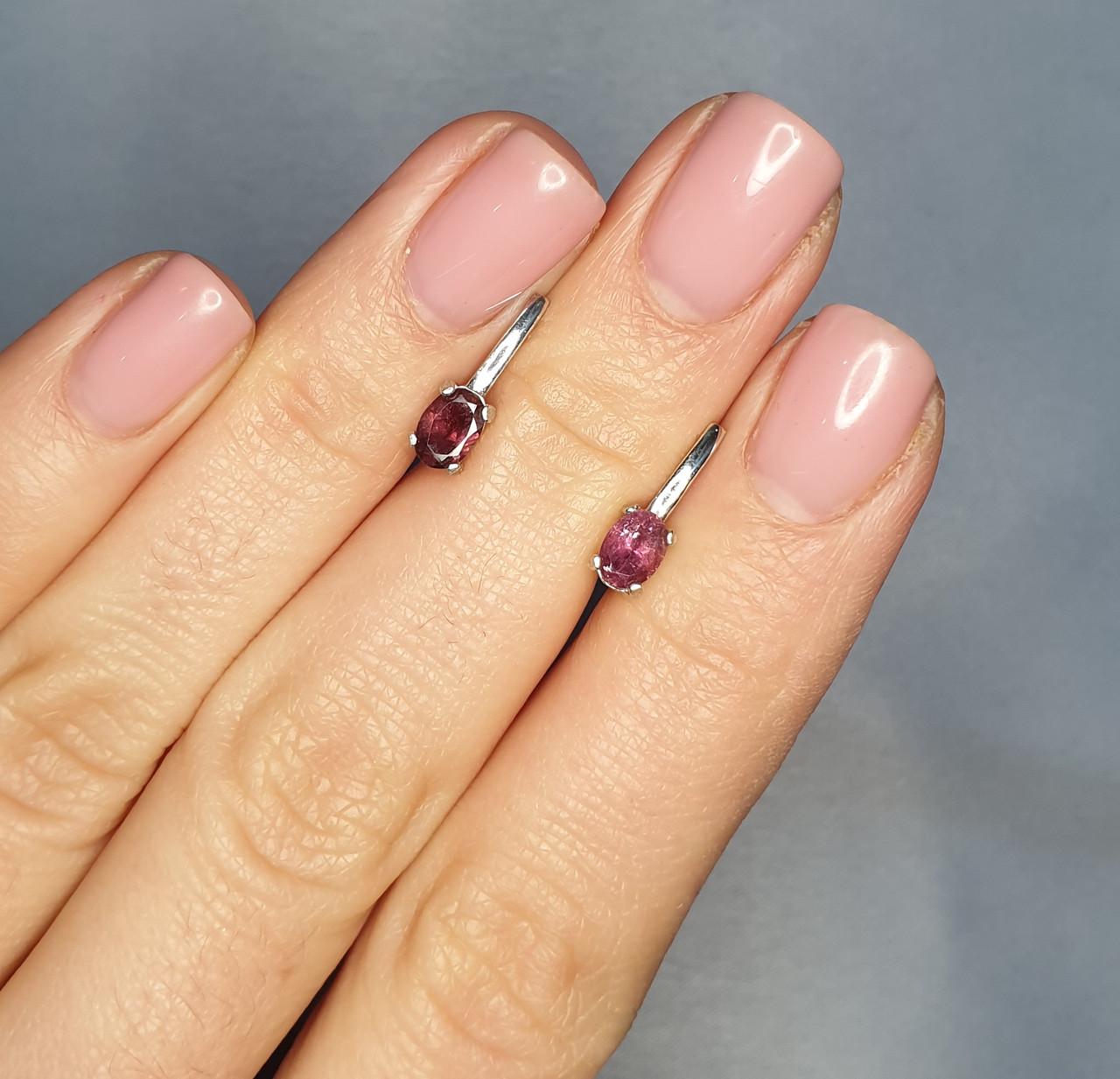 Серьги серебряные с турмалином 1,93 г (1352725346)
