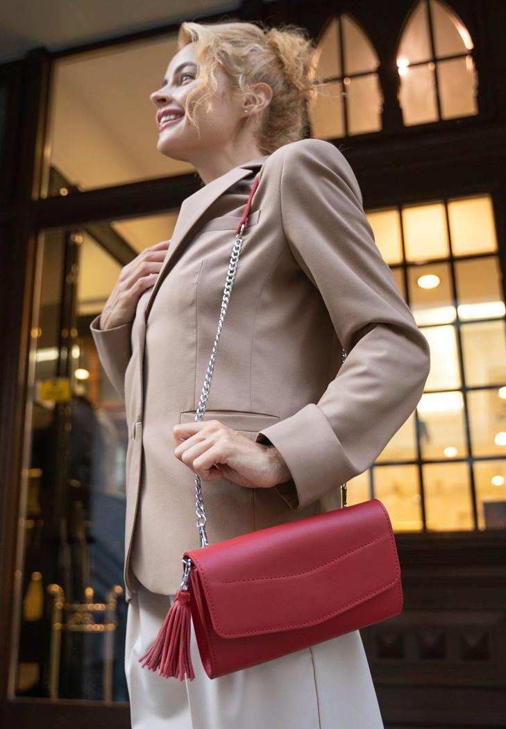 Жіноча сумка шкіряна Еліс Краст Червоний (A-027370) Жіноча сумка шкіряна Еліс Краст Червоний (A-027370)