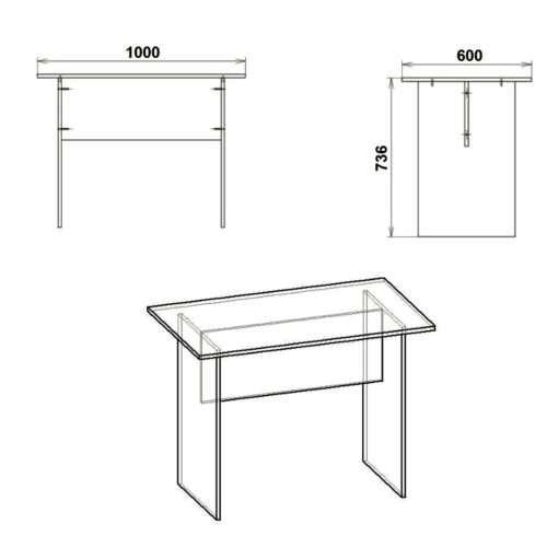 Стол письменный Компанит МО-1 классика 100x74x60 см Бук - фото 2