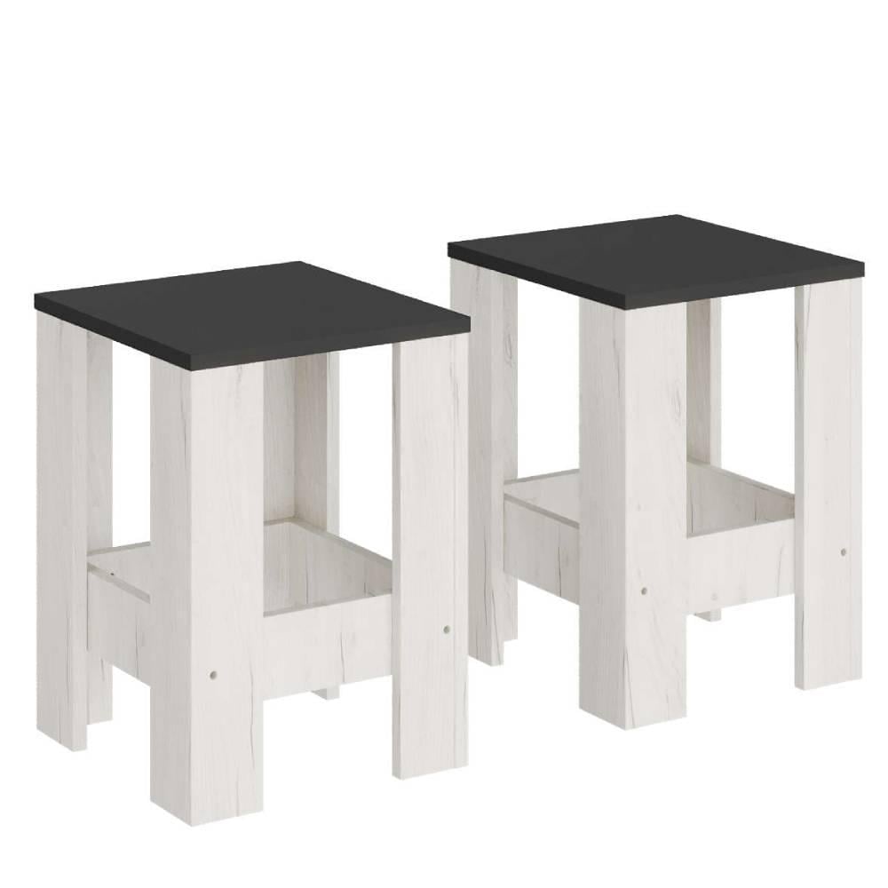 Табурет Эверест Т-1 2 шт. Графитовый/Дуб крафт белый (DTM-071145) Табурет Эверест Т-1 2 шт. Графитовый/Дуб крафт белый (DTM-071145)