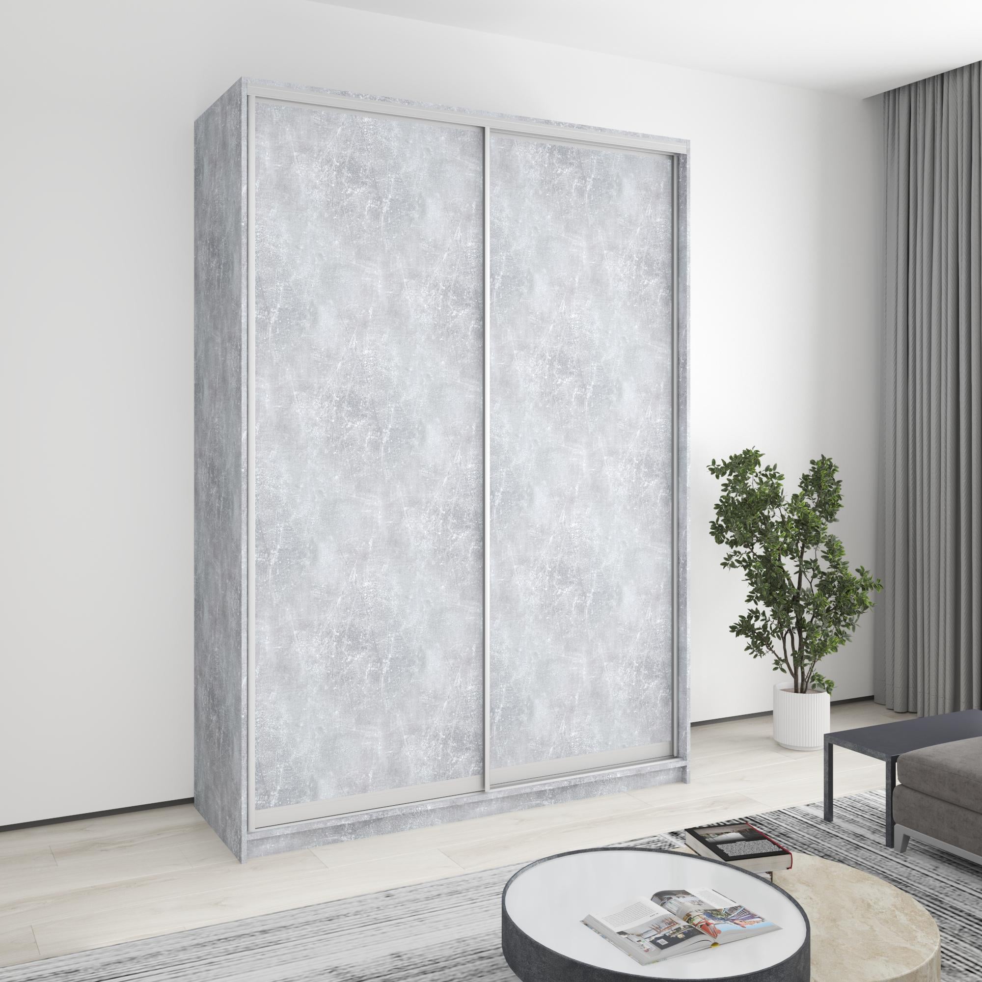 Шкаф-купе двухдверный MebelStar стандарт AL 2 ДСП 170x60x240 см Бетон (MBS-3643)