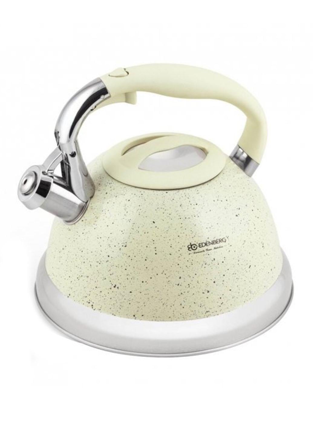 Чайник со свистком Edenberg с мраморным покрытием для всех видов плит 3 л Белый (1955)