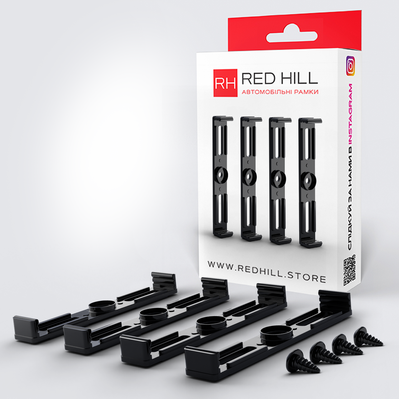 Рамки для номерного знака Red Hill классическая Черный