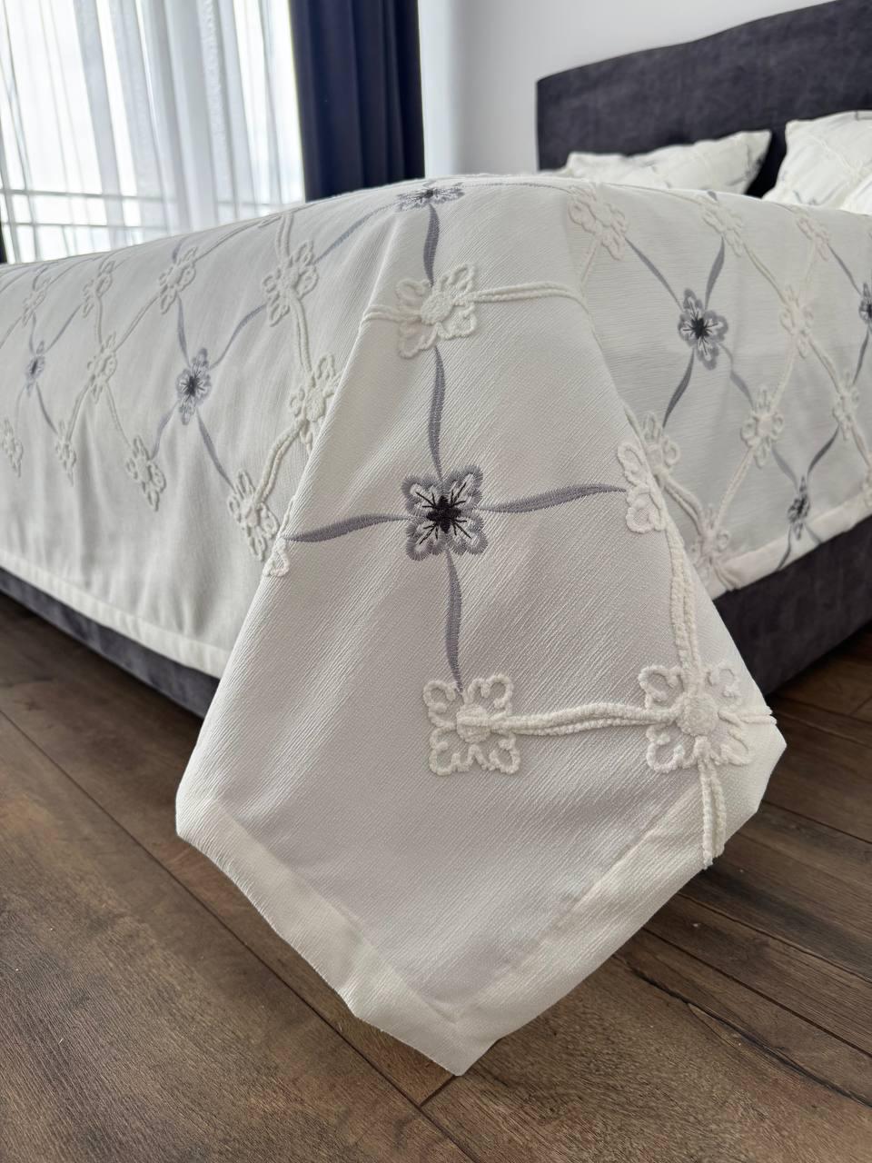 Покривало Бароко №2 бавовна 200х250 см Молочний (55677-2-200x250cm) - фото 4 Покривало Бароко №2 бавовна 200х250 см Молочний (55677-2-200x250cm) - фото 4