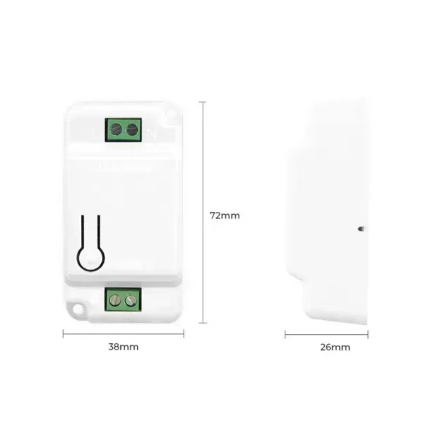 Вимикач з реле Smartul WHC01-B-TH 1 бездротовий канал White (45624) - фото 2