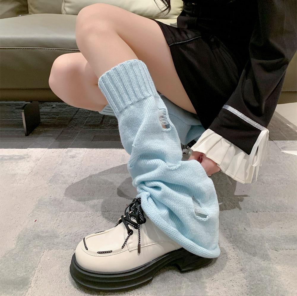 Гетры клеш с дырками One size Голубой (2132) - фото 1 Гетры клеш с дырками One size Голубой (2132) - фото 1