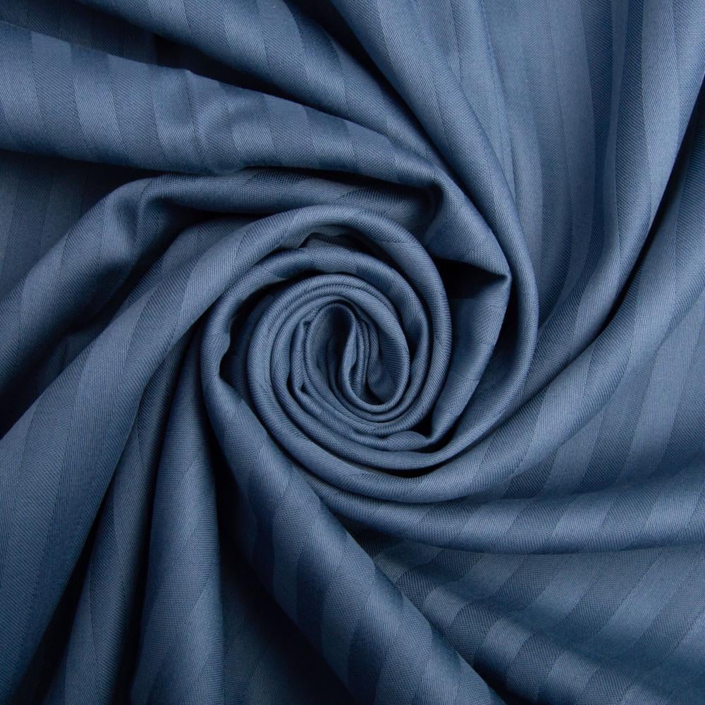 Ткань сатин для постельного белья V-78 полоса 1 см 130 гр/м2 240 см Деним (25705)