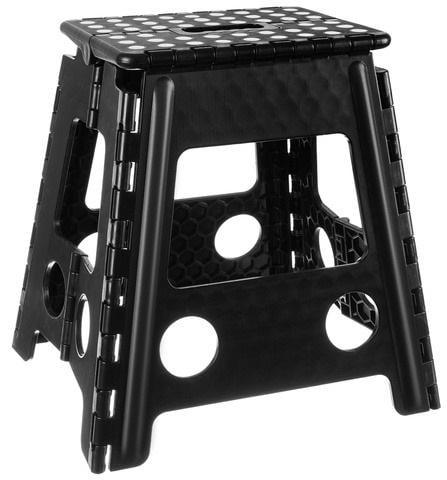 Стілець розкладний з ручкою MALATEC 18595 табурет-сходи до 100 кг Чорний