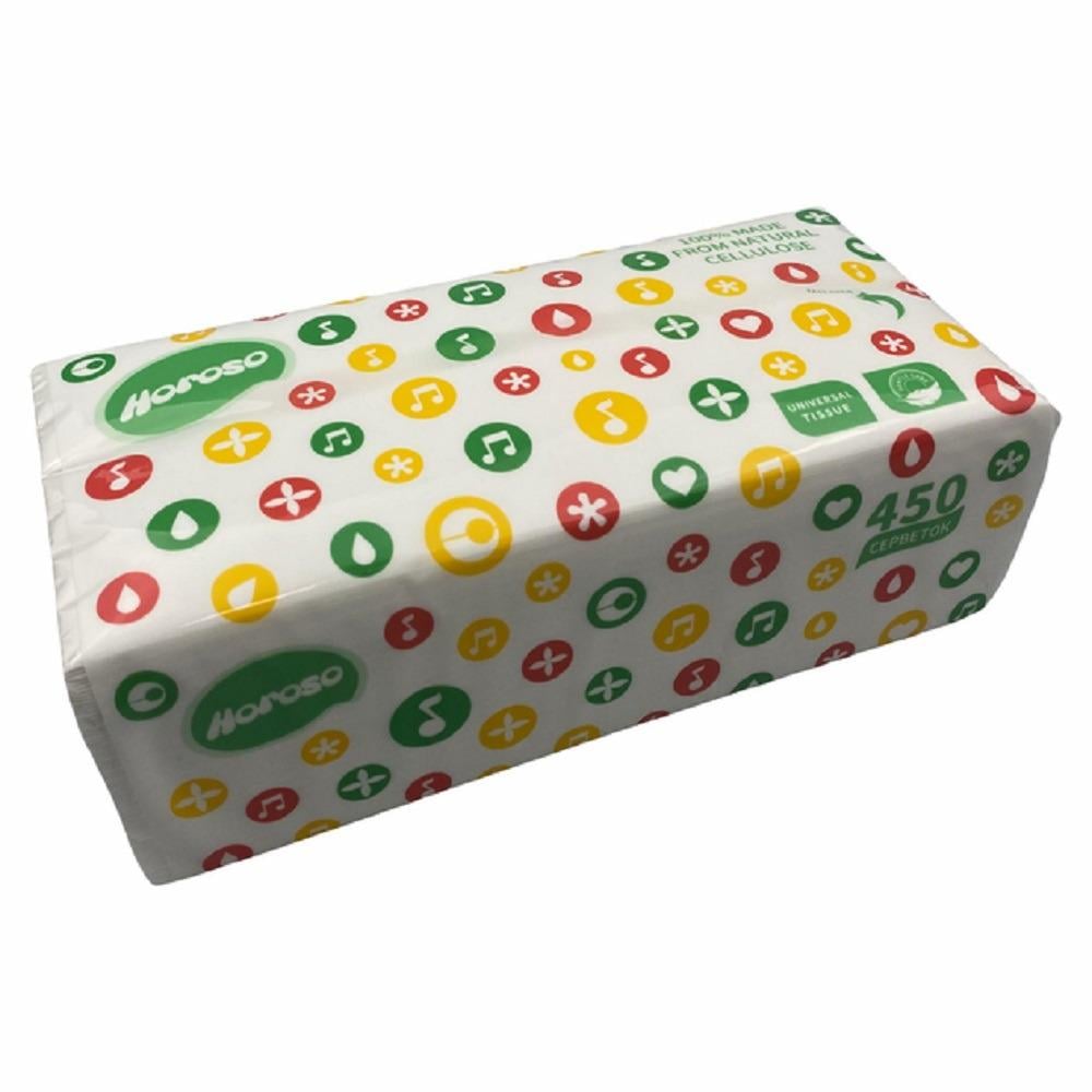 Салфетки бумажные HOME Horoso 3-х слойные 450 шт. 20х20 см (HR-01)
