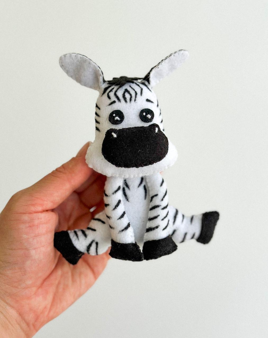 Мягкая игрушка фетровая зебра ручная работа (29472385) - фото 2 Мягкая игрушка фетровая зебра ручная работа (29472385) - фото 2