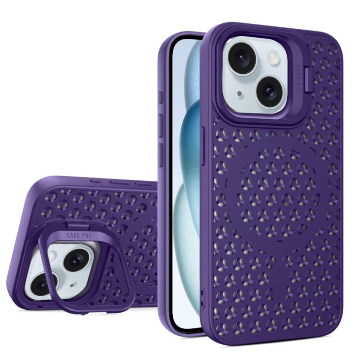 Противоударный чехол с подставкой Cosmic Grater Stand for Apple iPhone 15 Purple