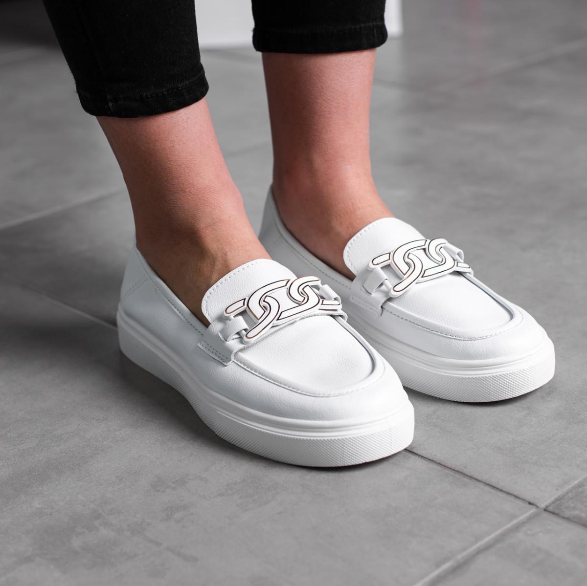 Лоферы женские Fashion р. 41 26 см Белый (3553)