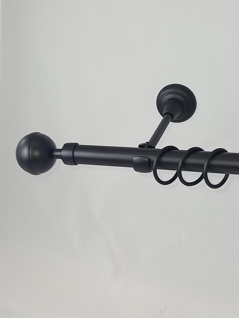 Карниз металевий Orvit Калісто однорядний гладка труба 25 мм 160 см Чорний (1986841707)