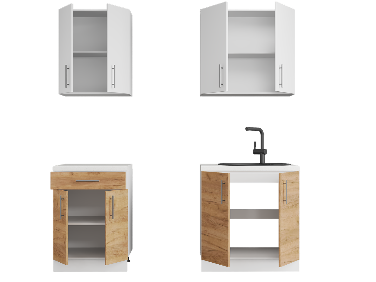 Мебель для кухни Эверест К-2 Оптима 1,9 м Белый/Антрацитовый (26010)