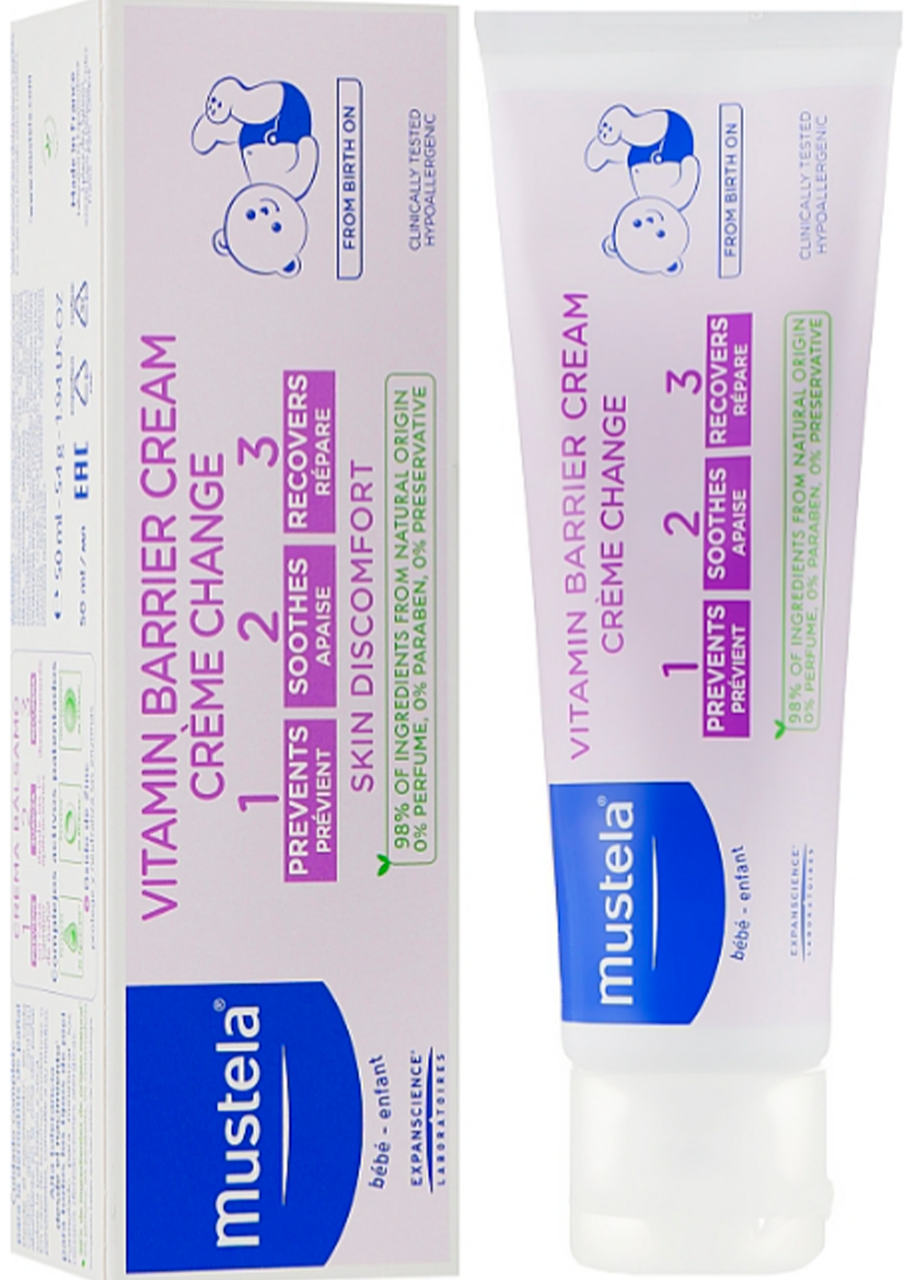 Защитный крем под подгузник Mustela Bebe витаминизированный 100 мл - фото 1