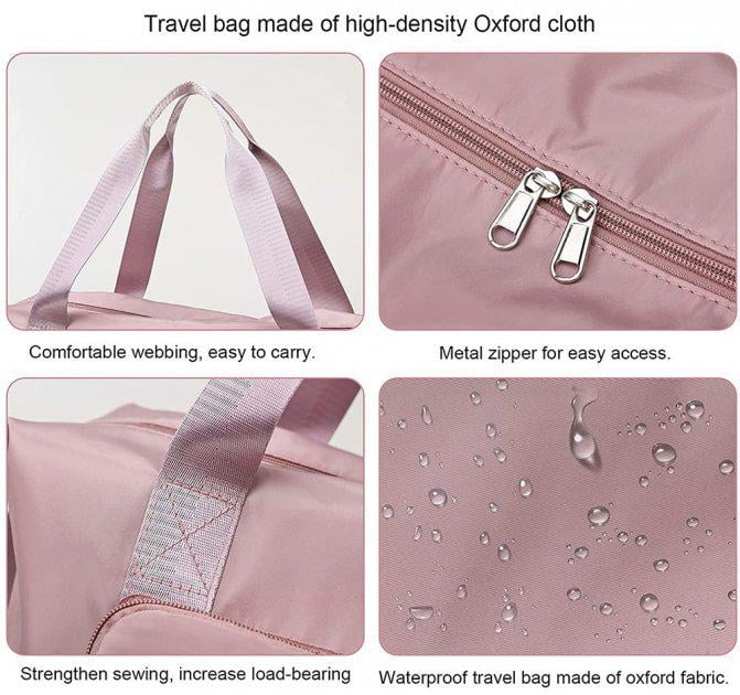Сумка-трансформер дорожная водонепроницаемая для ручной клади 3в1 Пудровый (370224) - фото 3